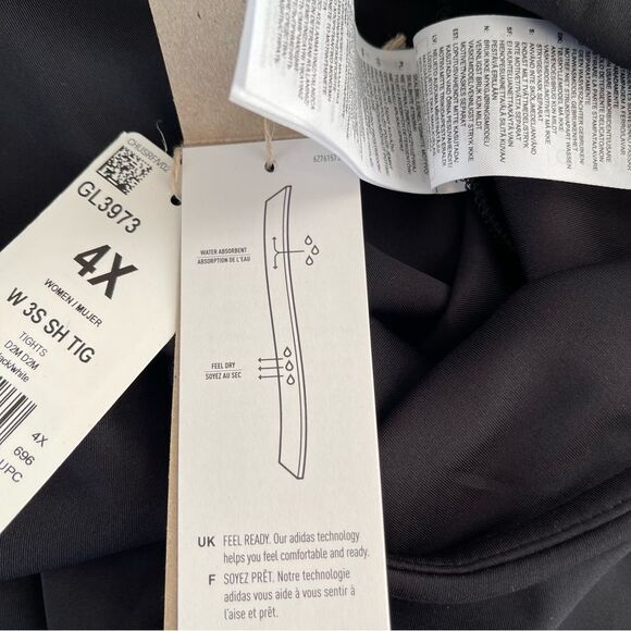 ✨ NWT Adidas 3-Stripes AEROREADY Shorts Black 4X Plus - Picture 9 of 13
